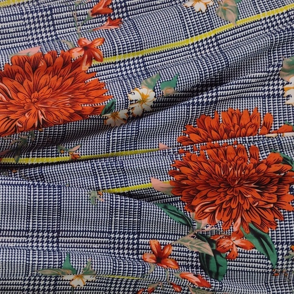 ♥Bundle Only♥️ Houndstooth Plaid Floral Graphic Palazzo Slip On High Rise - Picture 5 of 9